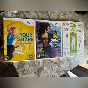 Wii fitness game bundle: Your Shape, Zumba Fitness 2, and WiiFit Plus Nintendo